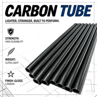 Tube en fibre de carbone 3K à armure unie, haute rigidité, léger, pour cadre de drone, personnalisation sur mesure, directement de l'usine