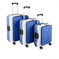 Ensemble de bagages Bubule 3 pièces en PP, ouverture frontale, imperméable, résistant aux rayures, avec compartiment pour ordinateur portable, valise à roulettes