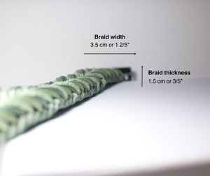 बड़े और मध्यम पप के लिए चमकदार धागे लक्जरी विस्तृत पैराकॉर्ड सहायक के साथ हर्रिंगबोन ब्रेड में कड उपहार कस्टम ग्रीन डॉग कॉलर - Product Image 2