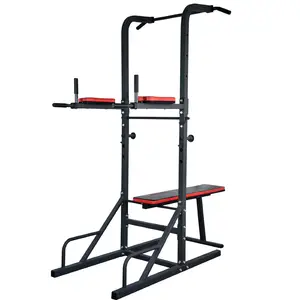 Home Gym Apparatuur Verstelbare Pull Push Chin Up Bar Fitness Core Heavy Duty Dip Power Tower Met Zitten Functie PT2015