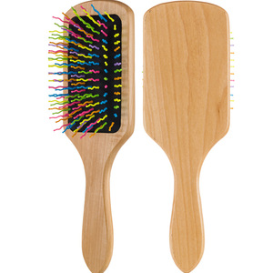 Peigne à coussin d'air arc-en-ciel, grand peigne en bois pour massage et coiffage des cheveux, antistatique - Product Image 1