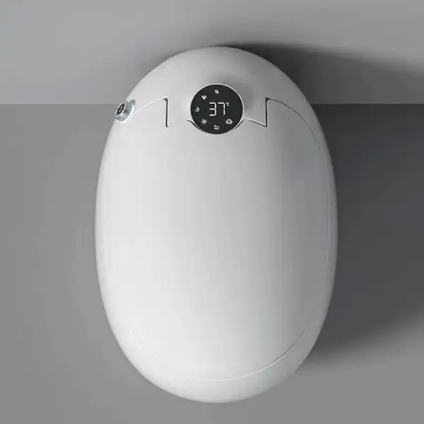 Sifón eléctrico de alta gama, asiento calefactado con depósito de agua oculto, limpieza automática, una pieza, forma de huevo, inodoro inteligente