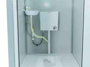 Conteneur <span class=keywords><strong>de</strong></span> toilettes mobiles préfabriquées modernes respirantes industrielles, double toilette et douche pour salle <span class=keywords><strong>de</strong></span> bain extérieure - Product Image 4