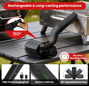 Cepillo Eléctrico Giratorio para Parrilla, Sin Desprendimiento de Cerdas, Acero Inoxidable 304, Cepillo para Parrilla de Barbacoa - Product Image 5