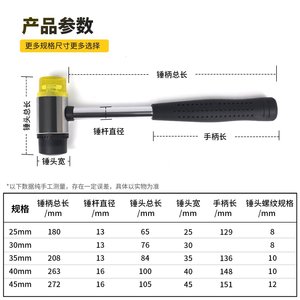 Norishield Rubber Installation <b>Hammer</b> 2 In Round Face Anti Slip Handle Industrial Grade Floor Tile Use - Product Image 5