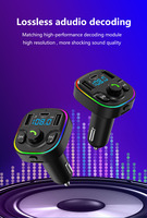 Lecteur MP3 portable avec port USB Type-C pour voiture, adaptateur mains libres, prise en charge FLAC/APE/WAV, radio FM tout-en-un, carte TF pour voiture