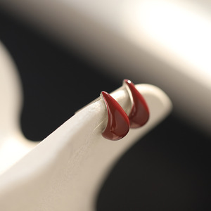 Women's Non-Fading Gold-Plated Stainless Steel <b>Earrings</b> | Retro Enamel Drip Oil Studs Wholesale - Product Image 4