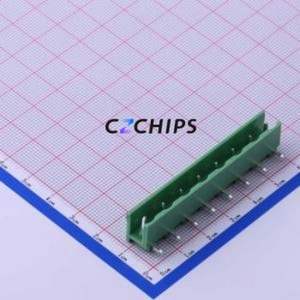 KF2EDGR-7.62-8P Plug-in Terminal Block Bent Lead Through Hole,P=7.62mm Connector Board-to-Board / Socket Open 1x8P 7.62mm Green - Product Image 1