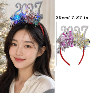 Fascia per Capodanno con Display Digitale LED Stile 2027, '<span class=keywords><strong>Felice</strong></span> <span class=keywords><strong>Anno</strong></span> <span class=keywords><strong>Nuovo</strong></span>' <span class=keywords><strong>e</strong></span> '<span class=keywords><strong>Buon</strong></span> Natale', con Accessori per Foto di Festa - Product Image 4