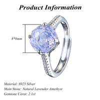 Bague en argent sterling 925 plaqué rhodium, taille rose, avec diverses pierres précieuses naturelles, vente en gros d'usine, pour femme, cadeau, tenue de soirée