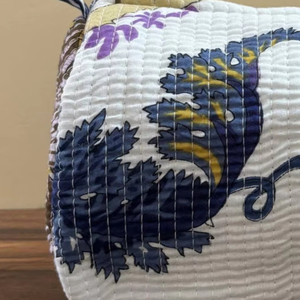 Bolsa de Maquillaje Acolchada de Algodón Estampada a Mano Multicolor de Primera Calidad, Organizador de Cosméticos de Viaje, Juego de 3 Bolsas, Precio al por Mayor - Product Image 3