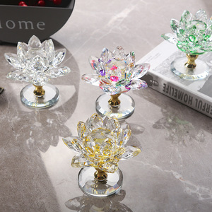 Nhà Máy Bán Hàng Trực Tiếp Phong Cách Châu Âu Pha Lê Thủy Tinh Hoa Sen Kim Loại Cơ Sở Trang Trí Bàn Nhà Quà Tặng Hàng Thủ Công Đồ Trang Trí - Product Image 4