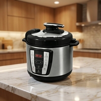 Cuisinière électrique à pression GB-PC1450 8 fonctions 5L 800W à usage commercial, contrôle par micro-ordinateur, cuve intérieure en fer-aluminium
