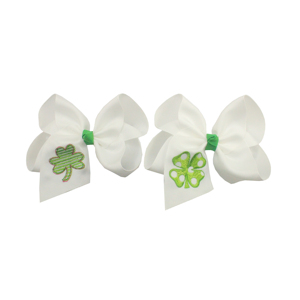Lazos de pelo de San Patricio Pinza de pelo bordada personalizable para niñas - Product Image 2