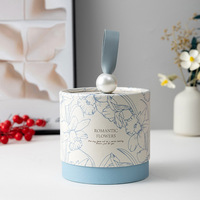Élégante boîte cylindrique bronzée pour dragées de mariage, emballage cadeau souvenir floral de fiançailles avec poignée pour cadeaux de remerciement de fête