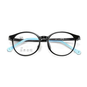 At254 Monturas de gafas redondas para niños 2207 47-16-138 Lentes de resina de montura completa ligeras para niños y estudiantes - Product Image 1