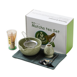 Juego de Té de Cerámica Estilo Japonés para Ceremonias de <span class=keywords><strong>Matcha</strong></span> y Café, Inspirado en la Dinastía Song, Tazón de Vidrio con Cepillo de Bambú - Product Image 5