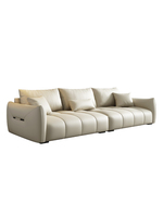 Canapé modulable italien en cuir, ensemble de meubles de salon doux et confortables pour l'extérieur