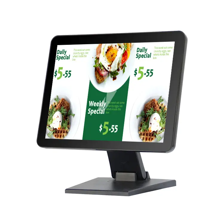 شاشة USB تعمل باللمس 15 بوصة للمطعم الفندقي شاشة سطح المكتب بشاشة عرض لطلب الطعام