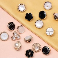 18MM 20MM 22MM 24MM 25MM Kancing Logam Mewah Berbentuk Mutiara dan Berlian Imitasi untuk Pakaian, Kancing Jahit Logam