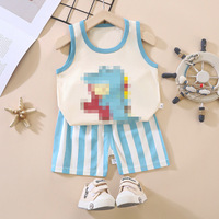 Ensemble de Vêtements d'Été pour Bébé en Coton Doux, Bonne Qualité, Ensemble 2 Pièces Sans Manches, Unisexe