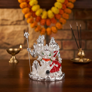 Shiv Parivar Idol 3.75 Inch Premium Silver Plated Hindu God <b>Statue</b> for Home Temple Puja Decor Spiritual Religious Gift - Product Image 5