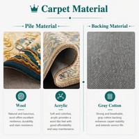 Tapis en soie de bambou fait main de luxe AUTOVI, taille personnalisée, salon, villa, hall d'hôtel, tapis tufté à la main par un designer