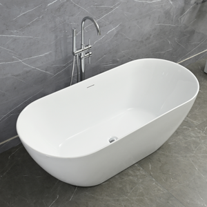 Moderno acrilico CUPC CE Freestanding vasca da bagno forma ovale bordo sottile modello più venduto per adulti - Product Image 2