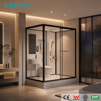 Unité de salle de bain préfabriquée modulaire YEETE - Cabine de douche prête à l'emploi avec porte coulissante et receveur en acrylique pour projets hôteliers