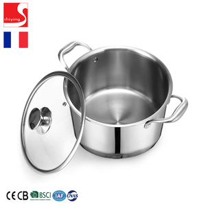 SY-Ustensiles De Cuisine Pot 20 <span class=keywords><strong>Litres</strong></span> En Acier Inoxydable Couvercle En Verre et Capsulé Fond Sandwich <span class=keywords><strong>Induction</strong></span> 32 cm Argent - Product Image 2