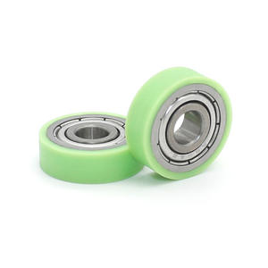 Bearings 5*16*5mm Small Green Flat <b>Rollers</b> PU Coated Rubber & Plastic Silent Soft Rubber <b>Door</b> & Window Tracks Window <b>Rollers</b> - Product Image 2