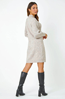 Robe pull en coton 100 % pour femme, personnalisable, coupe ample, pour printemps-automne, longueur mini, manches longues, tricot torsadé épais, vente en gros