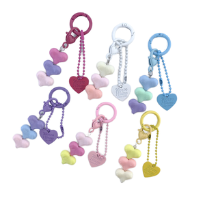 Colgante de Corazón Colorido, Dije Multicolor, Hebilla de Resorte, Llavero de Langosta, Accesorios de Joyería DIY - Product Image 1