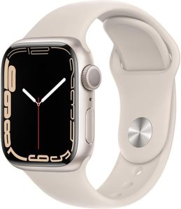Per <span class=keywords><strong>Apple</strong></span> <span class=keywords><strong>Watch</strong></span> Serie 7 (<span class=keywords><strong>GPS</strong></span> 41mm) Display AMOLED Quadrato, Cassa in Alluminio Starlight con Cinturino Sport Starlight Regular (Ricondizionato) - Product Image 2