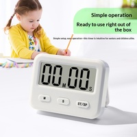 Timer Digital LCD Besar Profesional Terbaik untuk Pabrik, Layar Plastik, Hitung Mundur 99 Menit 59 Detik, untuk Belajar, Memanggang, Memasak