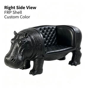 Canapé Lounge Sculpture Hippopotame Art Déco, Coque en FRP, Coussin Doux Capitonnée, Couleur de Tissu Personnalisable, Pour Maison, Villa, Mobilier Commercial - Product Image 6