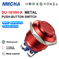 Interrupteur à bouton poussoir métallique NMCHA DU-1610H-A de 12 mm à 30 mm, étanche IP65, éclairé par LED, contact argenté