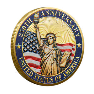 Koin Peringatan 3D Berlapis Edisi Ulang Tahun ke-250 Amerika Serikat, Kerajinan Logam Premium Desain Warna-warni/Sederhana, Suvenir Dekorasi Rumah, Hadiah - Product Image 2