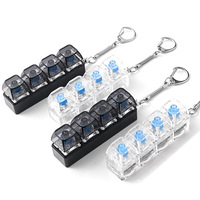 Porte-clés Fidget Clavier 4-en-1 Anti-stress avec Lumières LED, Jouet Clicker à Boutons de Clavier pour Soulager l'Anxiété