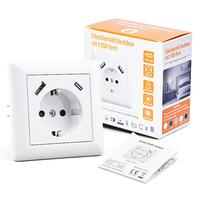 Prix usine allemand 250V EU Style prise murale Schuko prise intelligente double USB 5V 3.4A double USB Type C Schuko prise murale