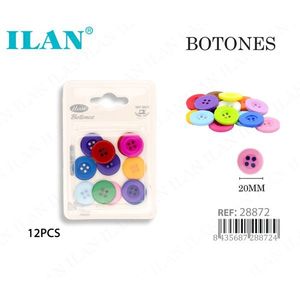 Botones de Colores ILAN de 20 mm, 12 Piezas para Costura y Manualidades - Product Image 1