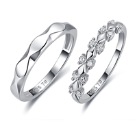 Bague NOVA S925 en argent sterling plaqué or avec motif vague Möbius et moissanite sertie à griffes pour homme et femme, paire de couple