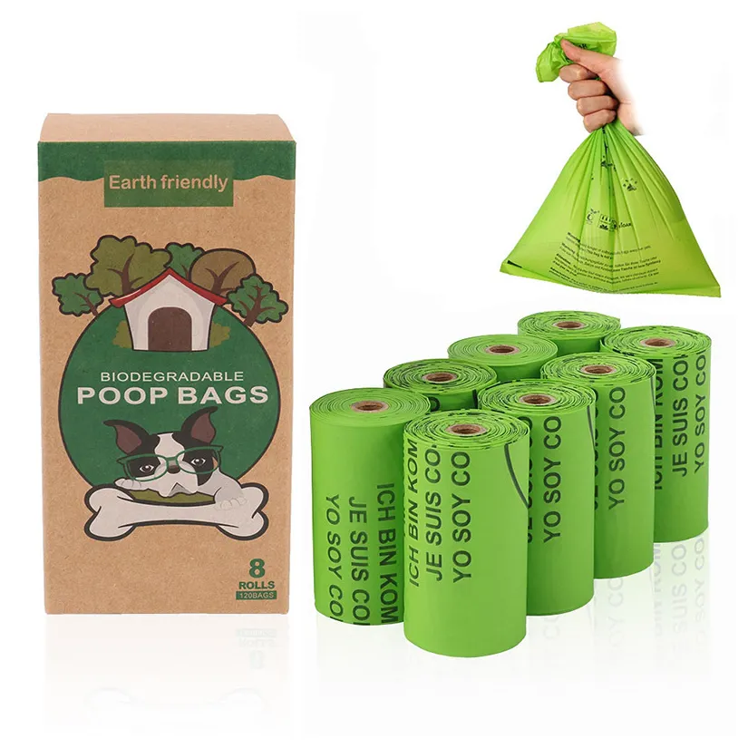 カスタム生分解性コーンスターチEPI Poo Pop Dog Poop Disposal Bag Compostable Pet Waste Collection Made from PU Material