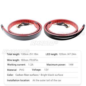 สปอยเลอร์ LED 1.2 เมตร แบบไม่ต้องเจาะ สำหรับติดตั้งท้ายรถยนต์ สปอยเลอร์หลังคาท้ายรถยนต์อเนกประสงค์ อะไหล่ตกแต่งภายนอกรถยนต์ พร้อมไฟเลี้ยวและไฟเบรก - Product Image 3