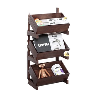 Wooden Multi Tier Storage Rack 3 Floors Bookcase Living Room Kitchen Organizer Multifunctional Decorative <b>Shelf</b> - Product Image 3