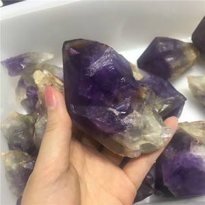 Pierre de spécimen de cristal d'améthyste violet rugueux gros Points de cristal minéral brut pour la décoration intérieure artisanat en cristal Vintage - Product Image 2