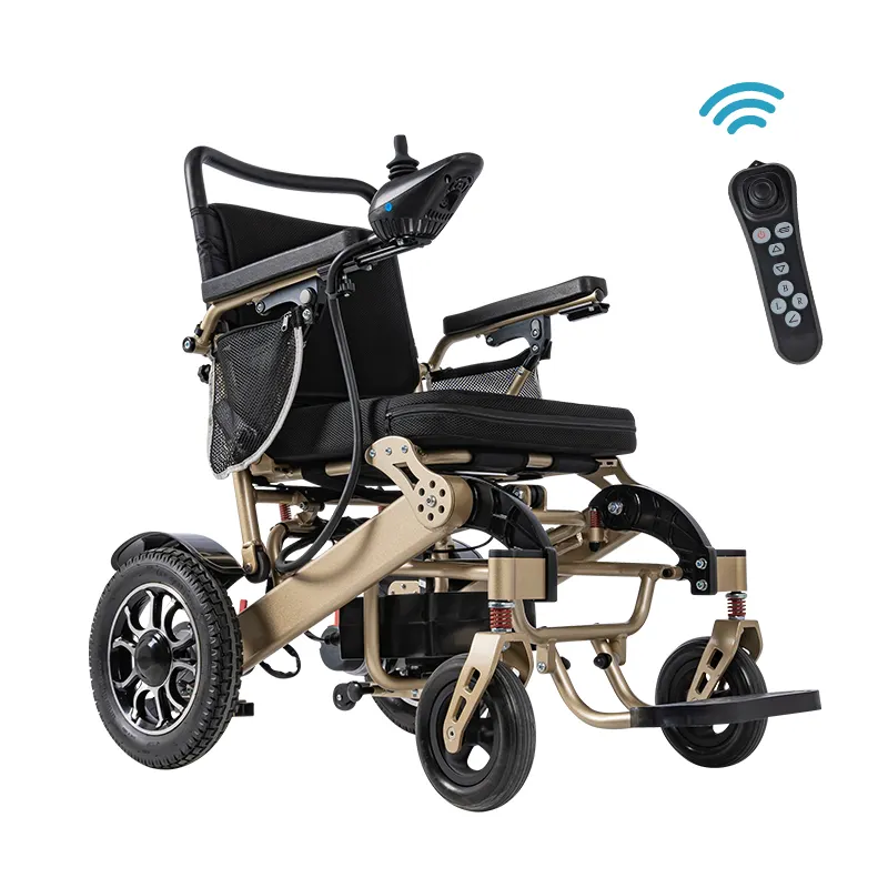 Remote Control Auto Fold Aluminum E-Wheelchair WIth Powerful 250W*2 Dual Motors Electric Powered Wheel Chair