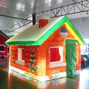 Maison de Noël gonflable <span class=keywords><strong>TH</strong></span> 4x3x3 avec souffleur et accessoires, tente de jeu gonflable multicolore facile à monter, labyrinthe de Noël - Product Image 2
