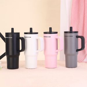 Gobelet isotherme de voyage en acier inoxydable 720 ml avec poignée, couvercle et paille réutilisable - Product Image 2