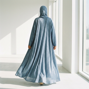 Custom Muslim Women Elegant Breathable Stylish Patchwork Modest Open <b>Abaya</b> Dress Inner <b>Abaya</b> for Dubai and Turkey - Product Image 2